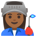 woman factory worker: medium-dark skin tone on Google