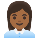 woman office worker: medium-dark skin tone on Google