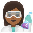 woman scientist: medium-dark skin tone on Google