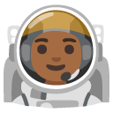 woman astronaut: medium-dark skin tone on Google