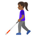 woman with white cane: medium-dark skin tone on Google