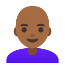 woman: medium-dark skin tone, bald on Google