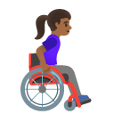 woman in manual wheelchair facing right: medium-dark skin tone on Google