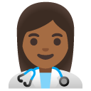 woman health worker: medium-dark skin tone on Google