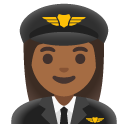 woman pilot: medium-dark skin tone on Google