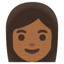 woman: medium-dark skin tone on Google
