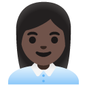 woman office worker: dark skin tone on Google