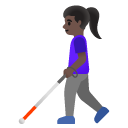 woman with white cane: dark skin tone on Google
