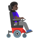 woman in motorized wheelchair facing right: dark skin tone on Google