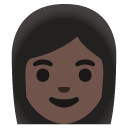 woman: dark skin tone on Google