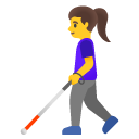 woman with white cane on Google