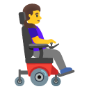 woman in motorized wheelchair facing right on Google