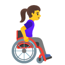 woman in manual wheelchair facing right on Google