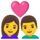 couple with heart: woman, man on Google