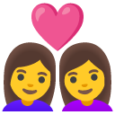 couple with heart: woman, woman on Google