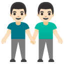 men holding hands: light skin tone on Google