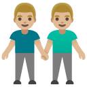 men holding hands: medium-light skin tone on Google