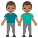 men holding hands: medium skin tone on Google