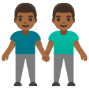 men holding hands: medium-dark skin tone on Google