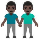 men holding hands: dark skin tone on Google