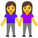 women holding hands on Google