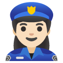 woman police officer: light skin tone on Google