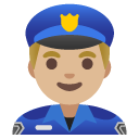 man police officer: medium-light skin tone on Google