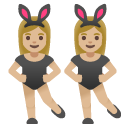women with bunny ears: medium-light skin tone on Google