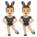 men with bunny ears: medium-light skin tone on Google