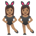 women with bunny ears: medium skin tone on Google