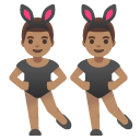 men with bunny ears: medium skin tone on Google
