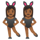 women with bunny ears: medium-dark skin tone on Google