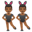 men with bunny ears: medium-dark skin tone on Google