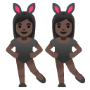 women with bunny ears: dark skin tone on Google