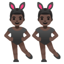 men with bunny ears: dark skin tone on Google