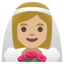 woman with veil: medium-light skin tone on Google