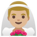 man with veil: medium-light skin tone on Google