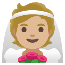 person with veil: medium-light skin tone on Google