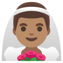 man with veil: medium skin tone on Google