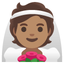 person with veil: medium skin tone on Google