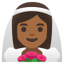 woman with veil: medium-dark skin tone on Google