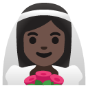 woman with veil: dark skin tone on Google