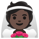 person with veil: dark skin tone on Google