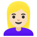 woman: light skin tone, blond hair on Google