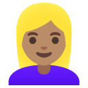 woman: medium skin tone, blond hair on Google