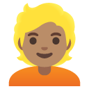 person: medium skin tone, blond hair on Google