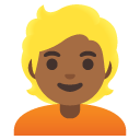 person: medium-dark skin tone, blond hair on Google
