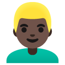 man: dark skin tone, blond hair on Google