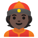 person with skullcap: dark skin tone on Google