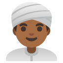 man wearing turban: medium-dark skin tone on Google